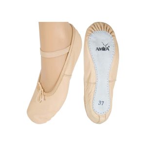 Παπούτσια Μπαλέτου Δερμάτινα Μπεζ, Νο27