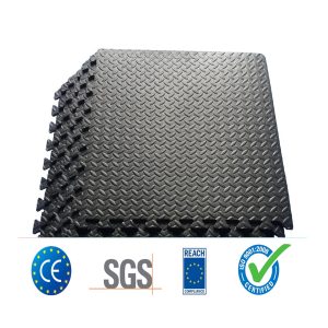 VIKING Δάπεδο προστασίας Puzzle 12mm Μαύρο (4 Τεμάχια)