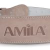 Ζώνη Άρσης Βαρών AMILA Δερμάτινη Μπεζ A Quality M