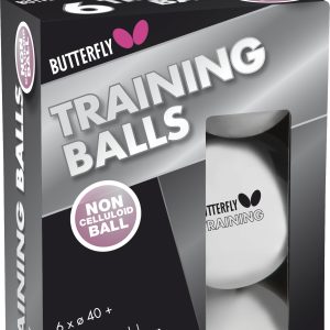 Μπαλάκια Ping Pong Butterfly Training 40+ 6 Τεμάχια Λευκά