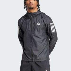 Adidas Αθλητικό Μπουφάν Αντιανεμικό Μαύρο