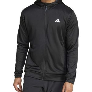Adidas Essentials Ανδρική Ζακέτα με Κουκούλα Black