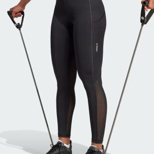 Adidas Training Γυναικείο Μακρύ Κολάν Ψηλόμεσο Black/White