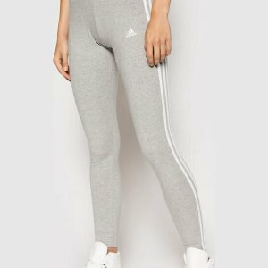 Adidas 3 Stripes Γυναικείο Μακρύ Κολάν Γκρι