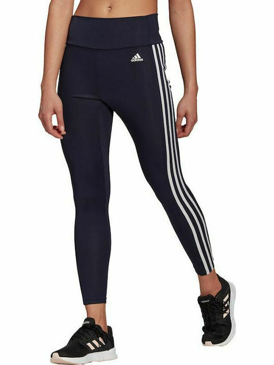 Adidas Γυναικείο Cropped Κολάν Ψηλόμεσο Navy Μπλε