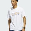 Adidas Floral linear t-shirt λευκό