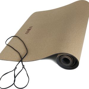 AMILA Στρώμα Γυμναστικής Yoga/Pilates Καφέ με Ιμάντα Μεταφοράς (173x61x0.4cm)