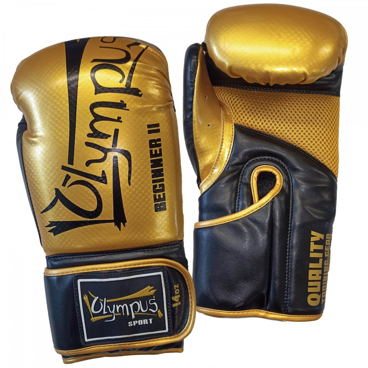 Olympus Sport Beginner Γάντια Πυγμαχίας από Συνθετικό Δέρμα για Αγώνα Χρυσά