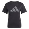Adidas Graphic Γυναικείο Αθλητικό T-shirt Μαύρο