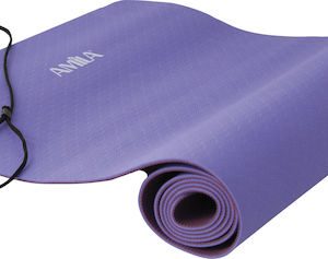 AMILA Στρώμα Γυμναστικής Yoga/Pilates Ροζ/Μωβ με Ιμάντα Μεταφοράς (173x60x0.4cm)