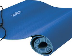 AMILA Στρώμα Γυμναστικής Yoga/Pilates Μπλε με Ιμάντα Μεταφοράς (173x61x0.6cm)