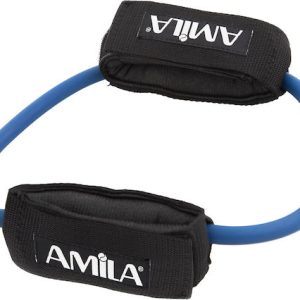 AMILA Λάστιχο Γυμναστικής Κυκλικό Πολύ Σκληρό με Λαβές Μπλε 0.37m