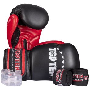 Πυγμαχικά Γάντια TOP TEN STARTER KIT Περιλαμβάνει Μασέλα και ΜπαντάζΠυγμαχικά Γάντια TOP TEN STARTER KIT Περιλαμβάνει Μασέλα και Μπαντάζ