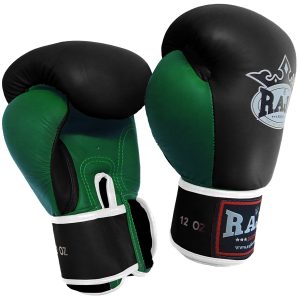 Boxing Gloves RAJA Genuine Leather RBGV-1 Double Color - Black/GreenBoxing Gloves RAJA Genuine Leather RBGV-1 Double Color - Black/Green