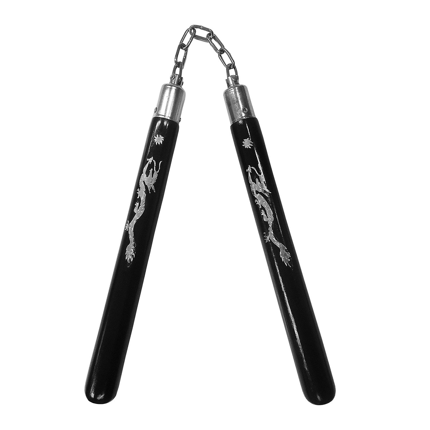 Nunchaku - Ξύλινο Μαύρο Ασημένιος ΔράκοςNunchaku - Ξύλινο Μαύρο Ασημένιος Δράκος