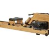 Flow Fitness Perform W9i Oak Rowing Machine - Unique Water Resistance System - 19 Training Programs