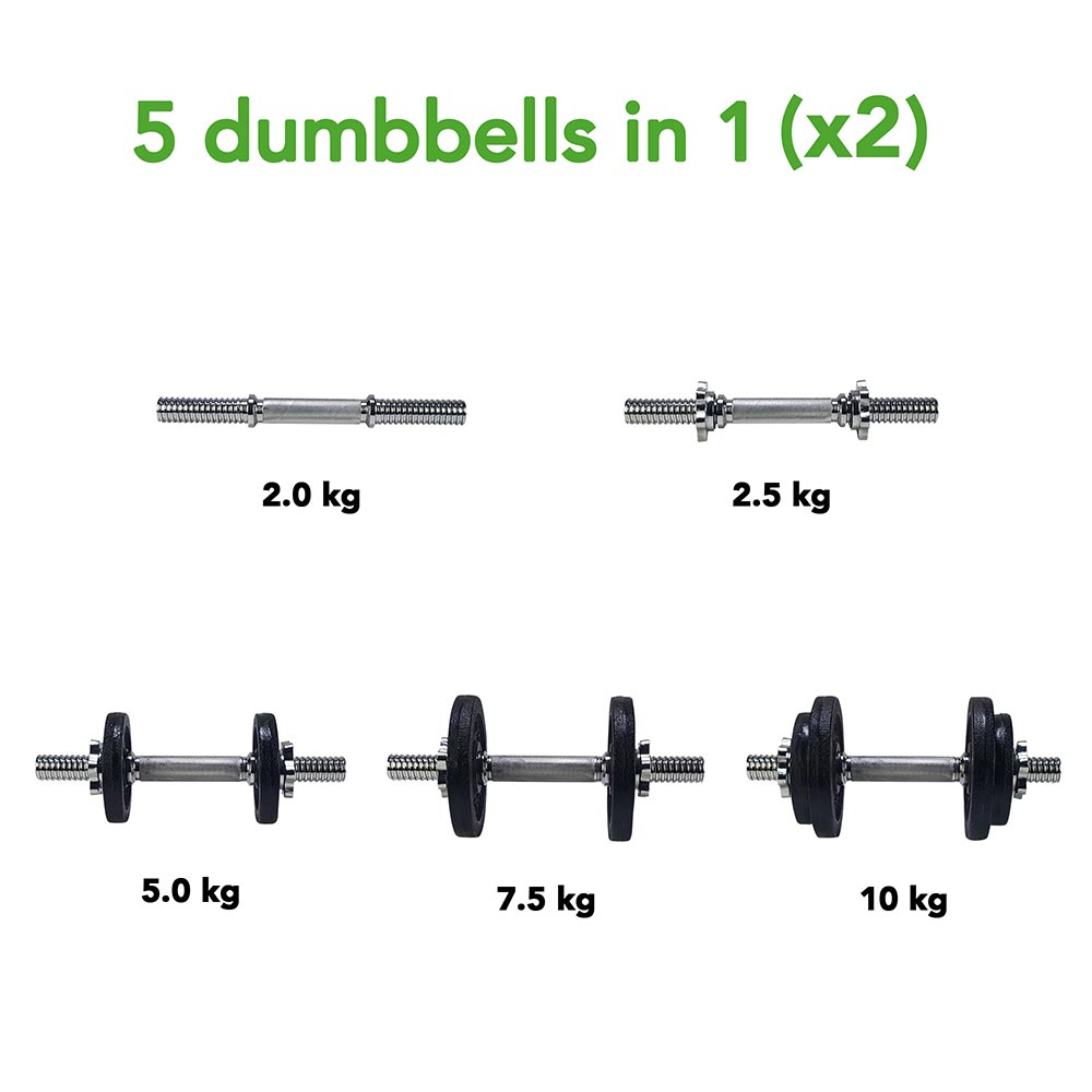 Tunturi Σετ 2 αλτήρων 20kg με βάρη 30mm - Image 4