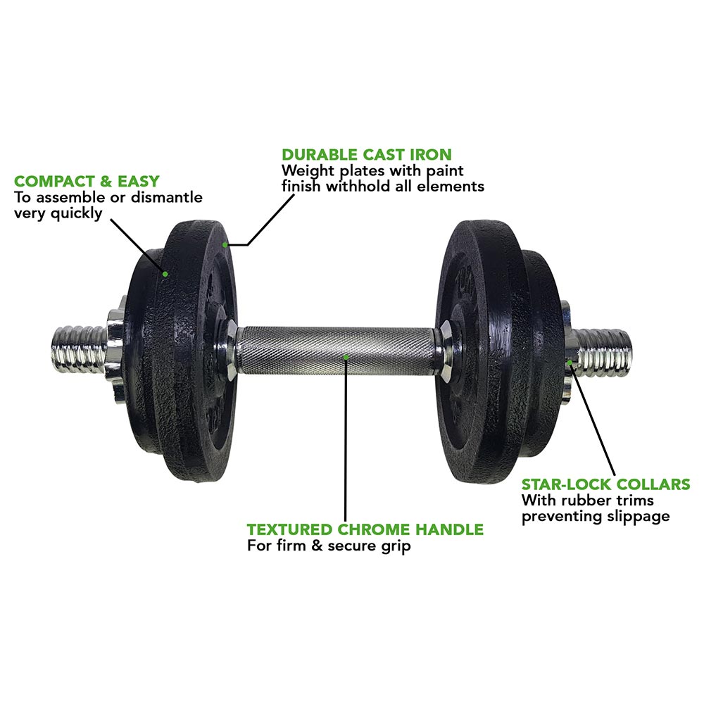 Tunturi Σετ 2 αλτήρων 20kg με βάρη 30mm - Image 9