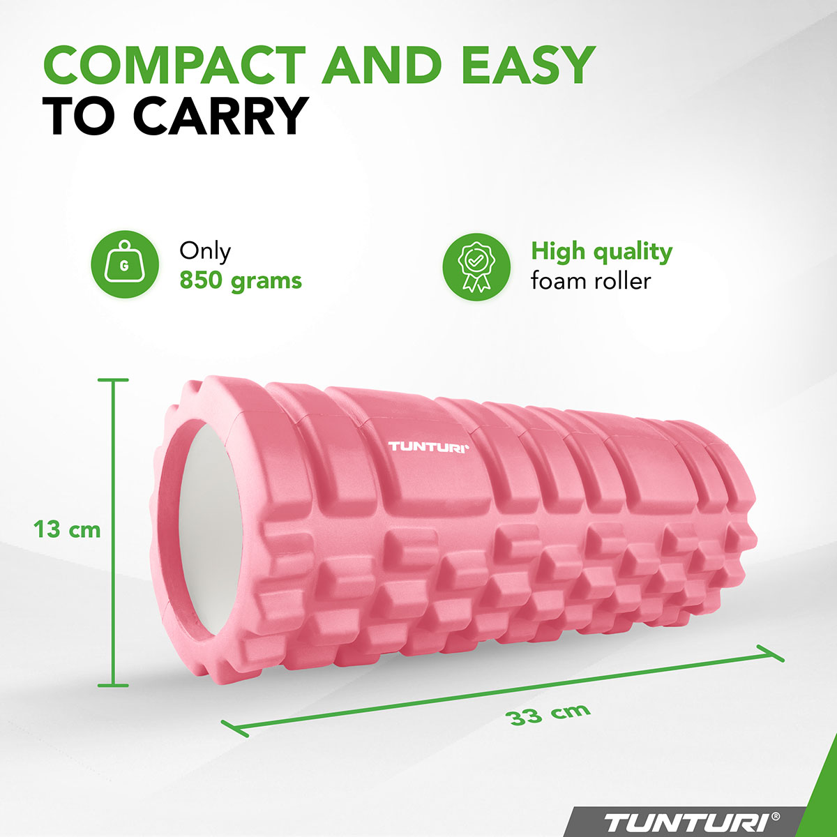 Tunturi Yoga Grid Foam Roller 33cm Ροζ χρυσό - Image 3