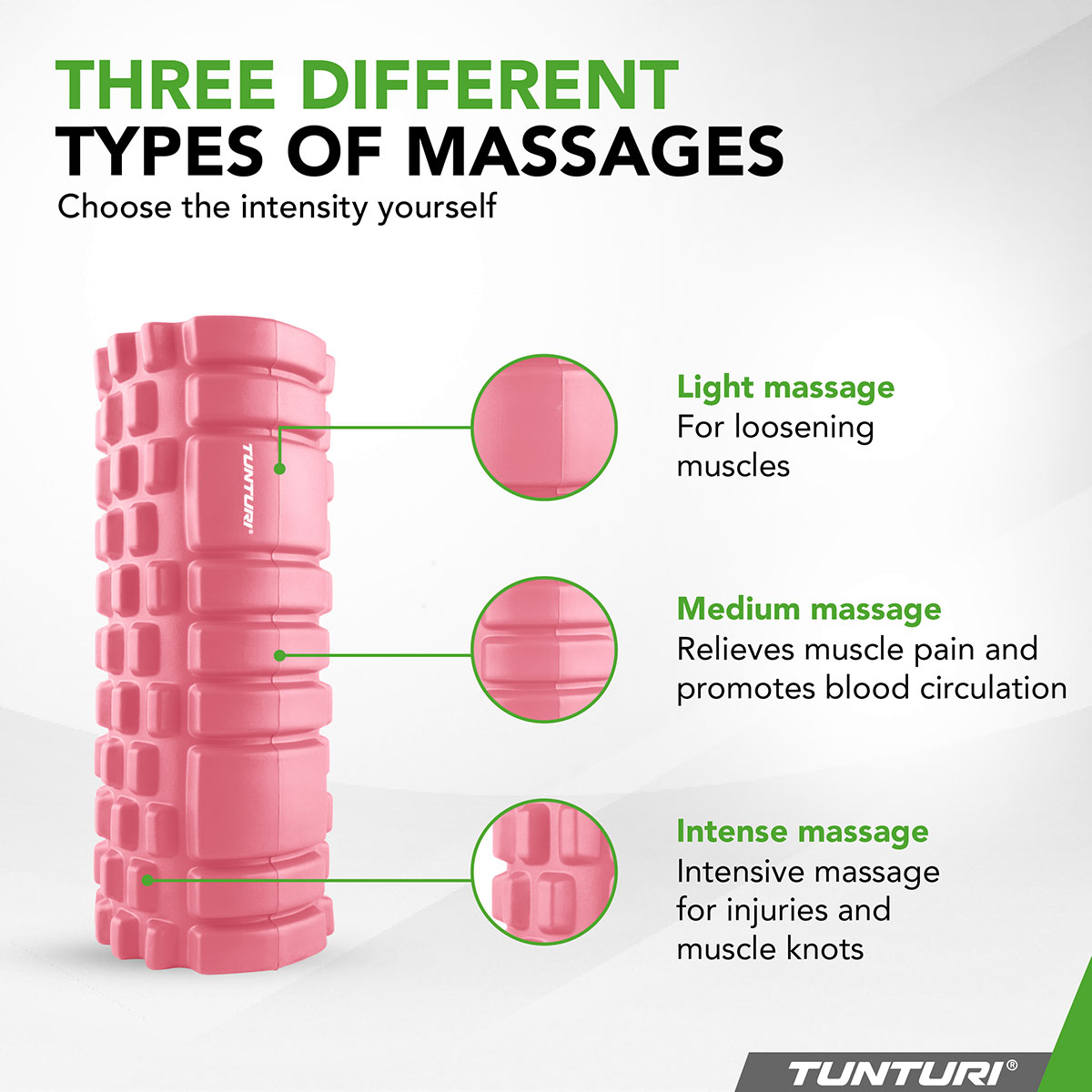 Tunturi Yoga Grid Foam Roller 33cm Ροζ χρυσό - Image 8