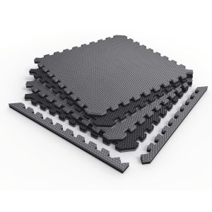 VIKING Δάπεδο προστασίας Puzzle 10 mm Μαύρο/Γκρι (4 Τεμάχια)