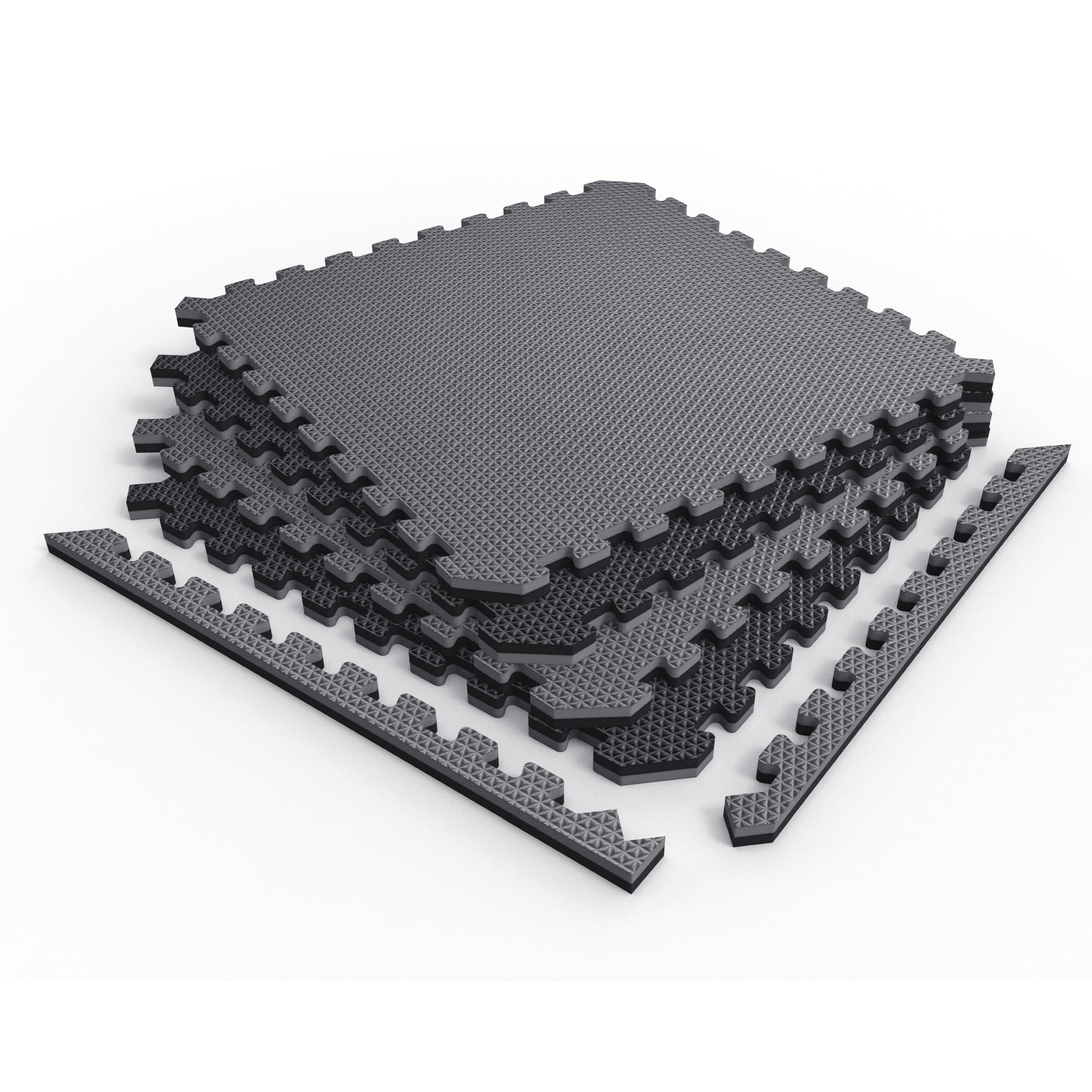 VIKING Δάπεδο προστασίας Puzzle 10 mm Μαύρο/Γκρι (4 Τεμάχια)