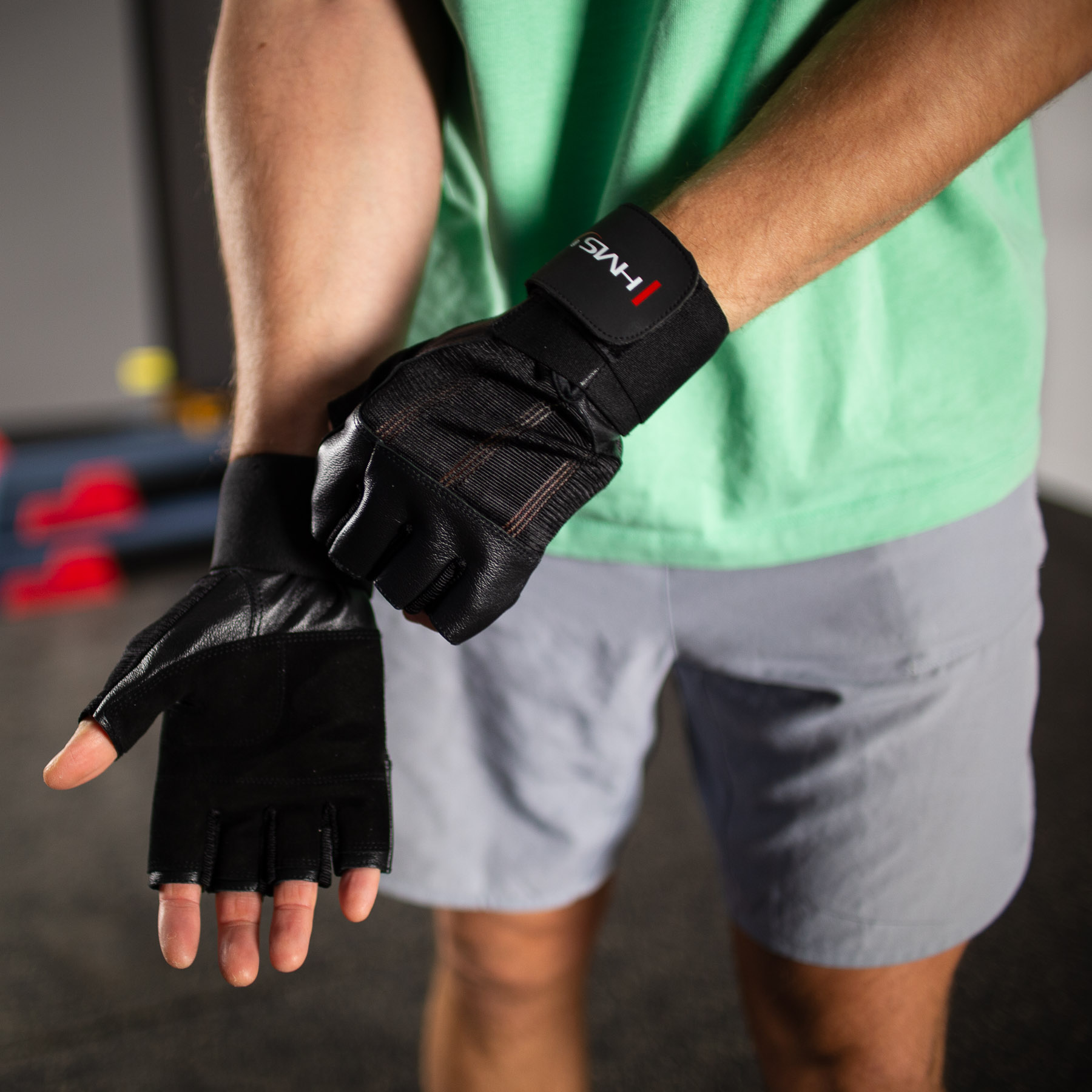 Γάντια γυμναστικής HMS RST04 SIZE XXL FITNESS GLOVES (BLACK) - Image 3