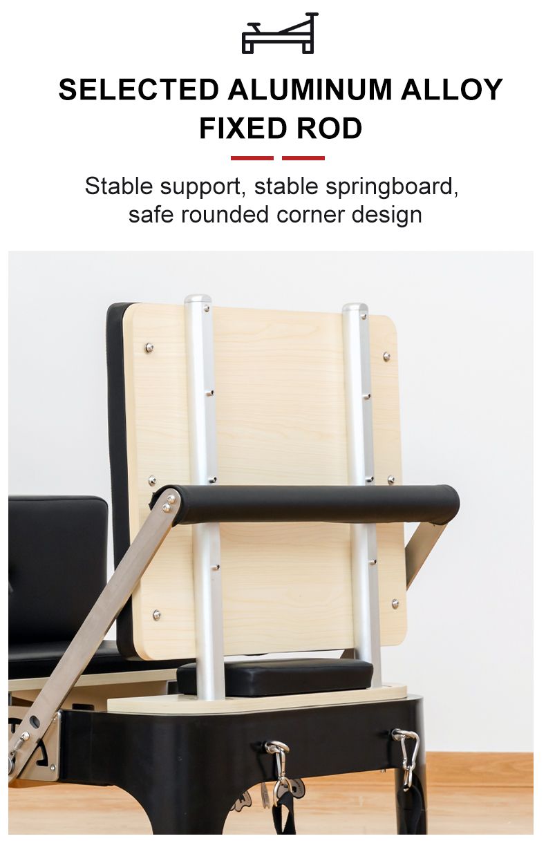 Viking Alluminium Pilates Reformer with Half Tower (Black) - Image 2